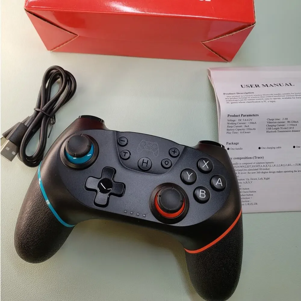 Diswoe Wireless pro gamepad for Switch, Switch Lite and PC. Rechargeable. Black
